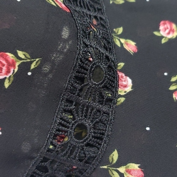 Disney Princess Womens Rosebud & Polkadot Print Bell Sleeve Romper Size L - Picture 5 of 16